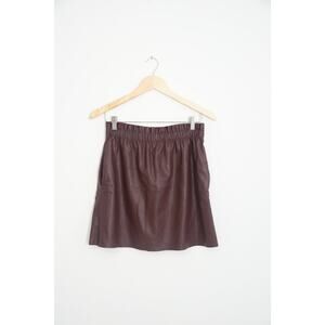 Zara Knit Faux Leather Maroon Skirt Size Medium